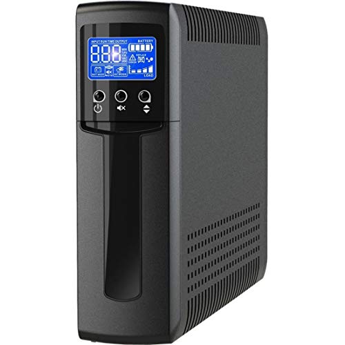 V7 UPS1TW1500-1N UPS 1500VA Tower (900W, 10 Outlets NEMA 5-15 (B) (5 Battery Backup+5 Surge only), Boost, AVR, LCD-Display, USB, Simulated Sine Wave, Line Interactive, 6ms Transfer time) Black