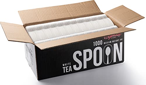 Plastic Spoons, Medium Weight White PP