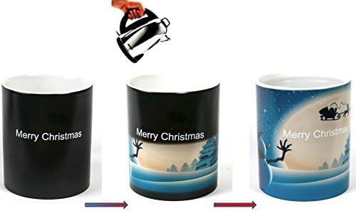 Plus Unique Merry Christmas Morphing Heat Sensitive Changing color Mug 11 Oz