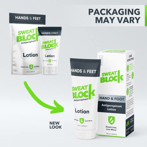 SweatBlock Antiperspirant Lotion for Hands & Feet, Proven to Reduce