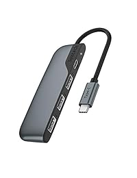 (modelo más reciente) USB C Hub, adaptador USB C a USB 4 en 1 con carga tipo C, adaptador multipuerto Thunderbolt 3 compatible con MacBook Pro 2018 2017, nuevo MacBook Air 2018, Surface Go y más