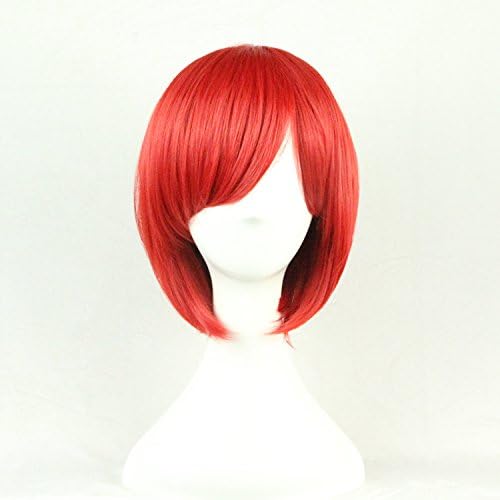 Womens Ladies Girls 32cm Red Short Hair Wigs High Quality Hair Carve Cosplay Costume Anime Party Bangs Full Sexy Wigs