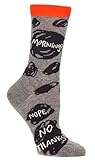 Blue Q Socks, Women's Crew, Morning Nope No thanks - Grey, Women's sizes 5-10