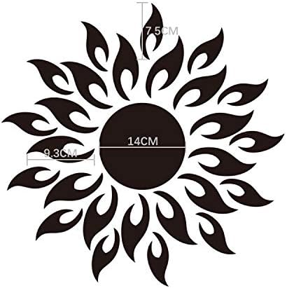 JUMRHFAN 3D Sunflower Mirror Wall Stickers Round Acrylic Living Room Bedroom TV Background Wall Decals Marriage Room Entrance Home Decor (Silver) - Image 3