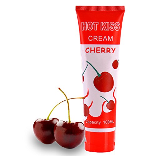 100mL (3.6ounce) Natural Edible Sweet Personal Cherry-Flavour Fruit Jelly Water-Based Massage Lubricant Lube Gel Oil Cream for Oral Women Male Female