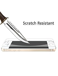 OMOTON Protector de pantalla de cristal templado compatible con iPhone SE 5S 5C 5 (4 unidades)