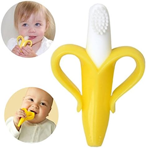 MK Shoppy And Environmentally Safe Baby Teether Teething Ring Banana Silicone Toothbrush