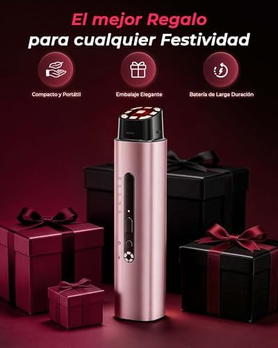 Dispositivo Profissional de Radiofrequência Facial, Massajador Facial Microcorrente 5 em 1, Dispositivo Elétrico Anti-acne, Anti-rugas, Firmamento e Lifting para Rosto e Pescoço (Rose Gold)