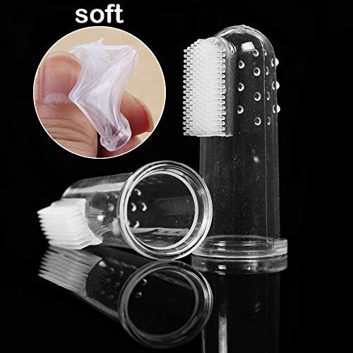 NICO SEE WONDER Dog Toothbrush Cat Dental Care Kit, 6 PCS Soft Bristles Pet Set with Cats & Dogs Finger Brushes, Long Handle Toothbrushes for Small Breeds - Thumbnail 5
