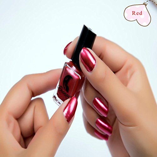 Gotd 6ml Mirror Nail Polish Plating Silver Paste Metal Color Stainless Steel Nail Art (Red) - Thumbnail 5
