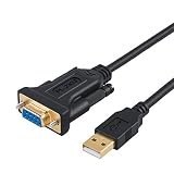 USB to RS232 Adapter with PL2303 Chipset, CableCreation 6.6 ft USB 2.0 Male to RS232 Female DB9 Serial Converter Cable for Cashier Register, Modem, Scanner, Digital Cameras, CNC,Black
