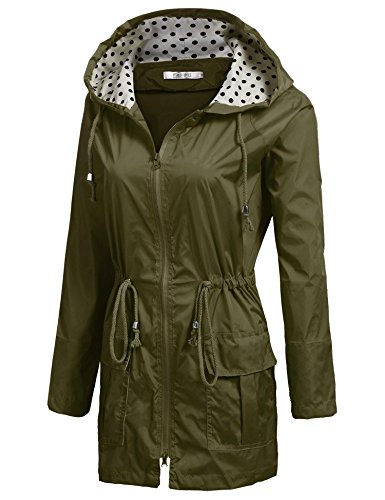 Unibelle Waterproof Lightweight Rain Jacket Active Outdoor Hooded Raincoat for Women