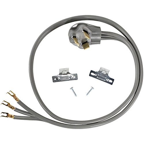 Certified Appliance Accessories 30-Amp Appliance Power Cord, 3 Prong Dryer Cord, 3 Wires with Open-End-Connectors, 4 Feet, Copper Wire