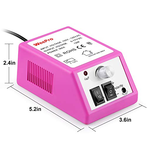 Nail Drill Machine Kit, WeePro Professional Electric Nail File Drill Remove & Polish Acrylic Nail & Gel Nail - Manicure Pedicure Polishing Shape Tool Set for Home Salon - Nail Art polisher Set for DIY