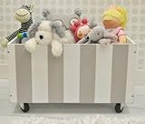 New Arrivals Wooden Toy Crate in Gray, Gray/White