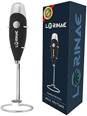 Lorinae Electric Milk Frother Handheld 3.0 For Coffee, Latte, Cappuccino, Hot Chocolate, Durable Drink Mixer With Stainless Steel Whisk, Stainless Steel Stand Include
