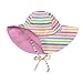 i play. Toddler Girls' Reversible Brim Sun Protection Hat, Pink Wavy Stripe, 2T-4T