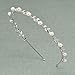 SWEETV Pearl Silver Bridal Headband-Single Hair Band Tiara Flower Wedding Headpiece Jewelry Bridal Hair Accessoires for Women