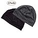 Headshion Mens Skull Cap, 2 Pack Unisex Thin Beanie Hat Helmet Liner Headwear for Cycling, Running, Sleep, Wig, Chemo