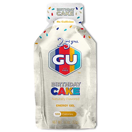 GU Energy Original Sports Nutrition Energy Gel, Birthday Cake, 8 Count Box (The Best Cake Flavors)