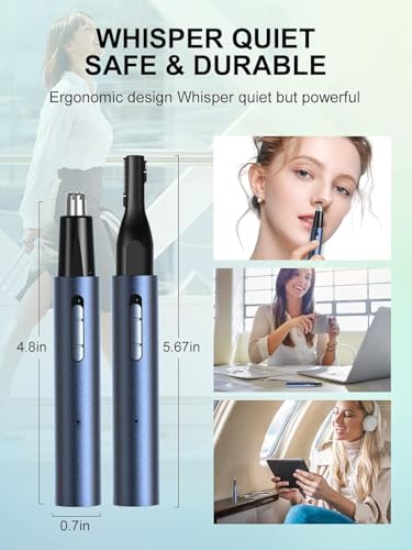 2025 Rechargeable Nose & Ear Hair Trimmer, 3 in 1 Multipurpose Rechargeable USB Trimmer for Men & Women,Facial & Eyebrow Hair Removal Tool, Powerful Motor, Painless, Easy to Clean, IPX7 Waterproof