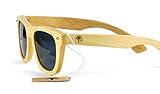 Real Solid Bamboo Wooden Sunglasses Design Polarized Lenses with Gift Box by Viable Harvest