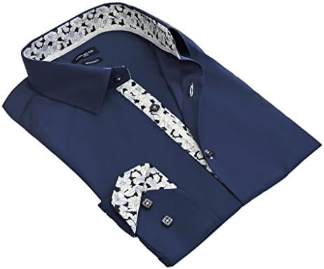 Rosso Milano Contrasted Printed Shirt in Navy