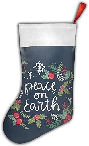 Peace On Earth Navidad Christmas Stocking Holders Red Needlepoint Personalized Gifts Decorate Toys