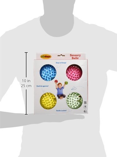 Edushape Sensory Balls for Baby - 4” Transparent Color Baby Balls That Help Enhance Gross Motor Skills for Kids Aged 6 Months and Up - Pack of 4 Vibrant Colorful and Unique Textured Balls for Baby