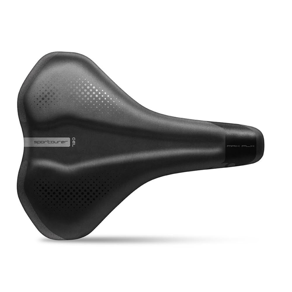 Sportourer Max Flx Gel Fec Alloy Saddle, Black (Soft Touch Hi-Viz), S-Fill
