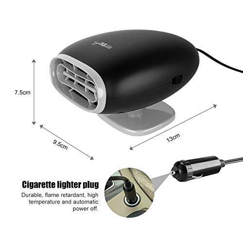 2 in 1 Car Heater Portable Auto Electronic Car Heater with Heating & Cooling Function Defroster Defogger 12V 150W, Auto Ceramic Heater Fan Plug in Cigarette Lighter
