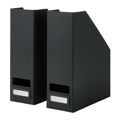 Black Set of 2 Ikea Tjena Magazine File Organizer Storage Black