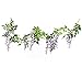 Felice Arts 2 Pcs Artificial Flowers 6.6ft/Piece Silk Wisteria Ivy Vine Green Leaf Hanging Vine Garland for Wedding Party Home Garden Wall Decoration (Purple)