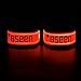 Pack of 2pcs- LED Sports Saftey Flashing Reflective Armband with High Visibility Light up Glow in the Dark Bracelet for Cycling, Jogging, Walking and Running (orange)