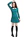 Allegra K Women Peter Pan Dress Bracelet Sleeve Button Down Back Short Dresses