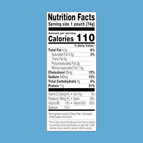 STARKIST TUNA CREATIONS HICKORY SMOKED, 2.6 OZ POUCH (1 PACK) READY TO EAT WILD CAUGHT TUNA, G PROTEIN, CALORIES PER SERVING, GLUTEN FREE, SOY FREE, KOSHER, PERFECT FOR SALADS, KETO MEALS AND SNACKS