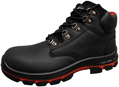 Warrior Workwear 0118MMB45/6 Waxy Full Grain Boot, Size 6, Black