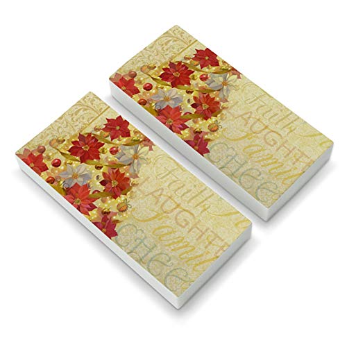 Christmas Holiday Tree Laughter Cheer Eraser Set of 2