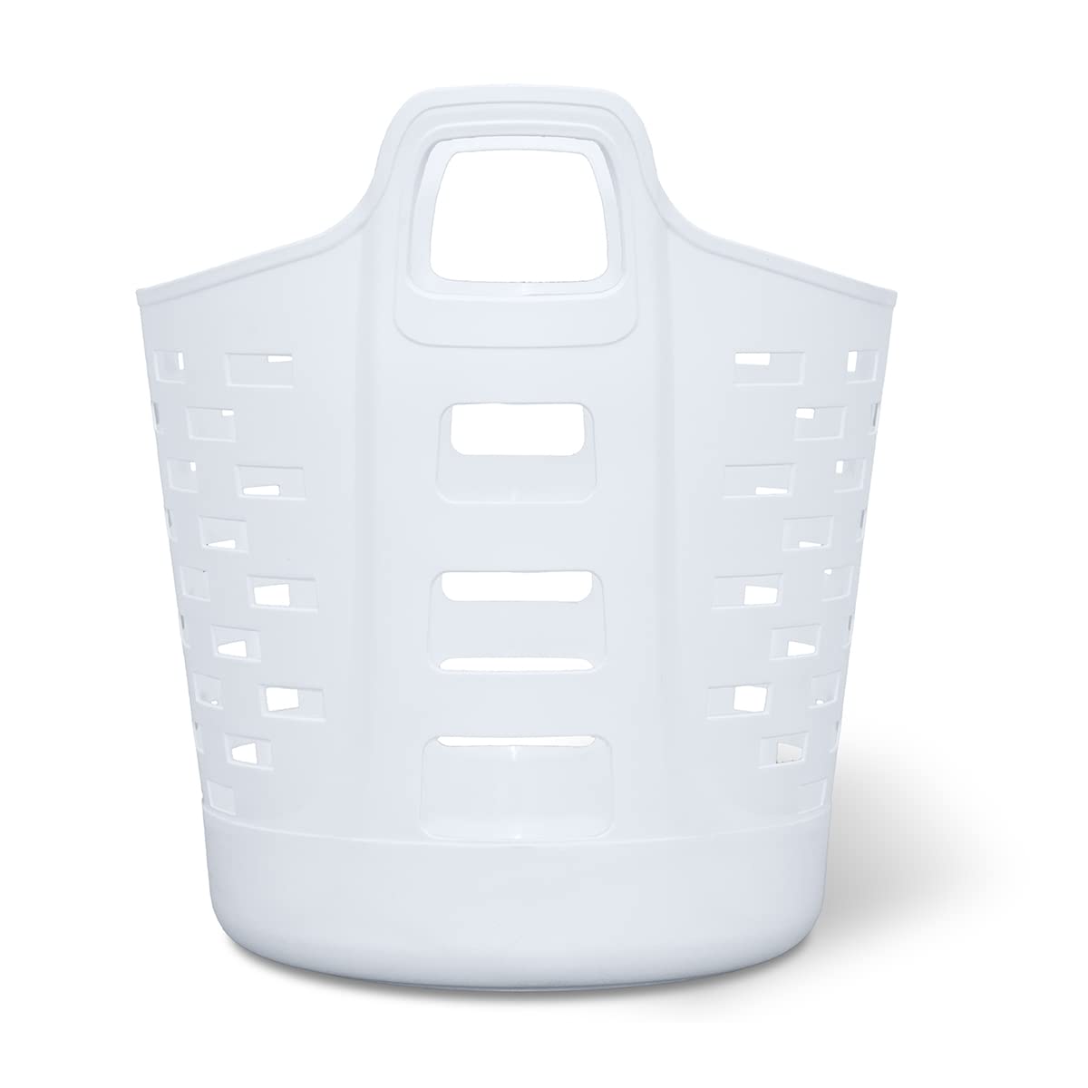 Clorox Flexible Laundry Basket - Plastic Hamper for Clothes, Bedroom, and Storage - Portable Round Bin with Carry Handles, 1 Bushel, White