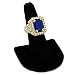 L & L Nation Men's 14k Gold Plated Hip Hop Iced Blue Ruby Cz Ring 7 8 9 10 11 12