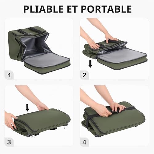 Hulongo Large Foldable Waterproof Soft Cooler Bag for Picnic, Shopping, Camping, Travel, Grocery and Fishing, 42L