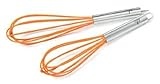 Core Kitchen Stainless Steel & Silicone 2-Piece Whisk Set - Mandarin