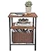 VASAGLE ALINRU End Table, Side Table, Nightstand with 3 Shelves, Bedside Table, Bedroom, Living Room, Simple Assembly, Mesh Shelf, Metal, Industrial Design, Rustic Brown ULET47BX