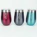 reduce Vacuum Insulated Stainless Steel Wine Tumblers with Clear Tritan Lid, 12oz – BPA Free, Tasteless and Odorless (Red)
