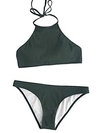 Bañador para dama con diseño de Halter de Crema de Hielo Matcha