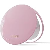 Fancii Mini Taylor Compact Magnifying Mirror with LED Light, 10x/1x, Rechargeable, 3 Light Settings, Dimmable - Small Lighted Travel Handheld Mirror for Pocket, Handbag, Purse, 2-Sided (Pink)
