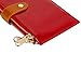 PEIUJIN Women's Genuine Wallet RFID Blocking Card Case Purse with Zipper Pocket (Red)