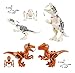 MyElegantMoments Dinosaur Toys, Dinosaur Building Block Figures Toys 2 Large 4 Mini, Dinosaur Building Blocks for Toddler Movable Feet Hands Jaws, T Rex Triceratops Velociraptor