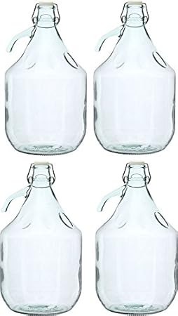 4 STÜCK 5L Gärballon mit BÜGELVERSCHLUSS Flasche Glasballon Weinballon Bügelflasche kostenlose Lieferung