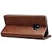 FLY HAWK Samsung S9 Plus Smart Leather Wallet Cell Phone Card Holder Case Kickstand Protective Flip Cover, Brown
